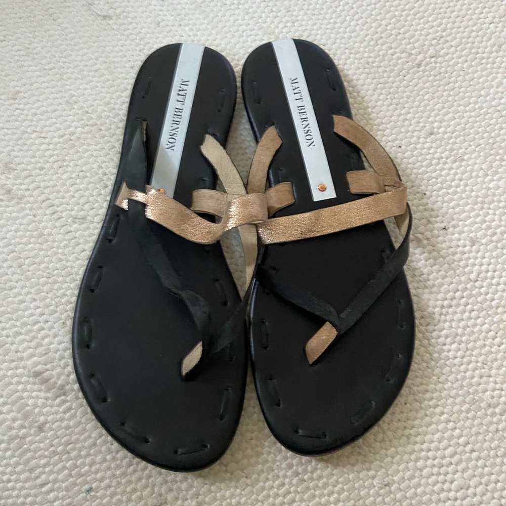 Matt Bernson Black and Bronze Women's Sandals